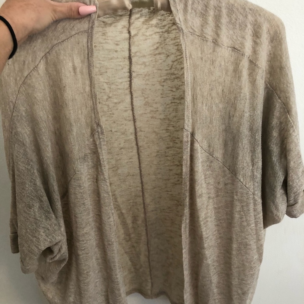 tan cardigan